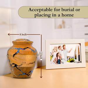 <b>Wooden</b> Cremation <b>Urn</b> <b>for</b> Human <b>Ashes</b> Adult Male & Female Handmade Mango Wood & Epoxy Resin Decorative Burial Memorial <b>Urn</b> - Product Image 3