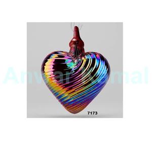 Adorno colgante de Navidad de cristal verde de alta calidad, artículo decorativo en forma de corazón para decoración de árbol de Navidad - Product Image 5