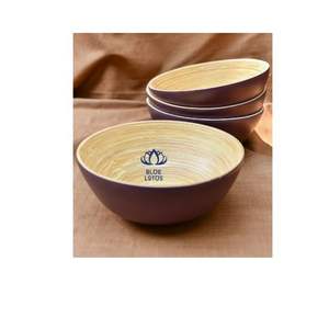ชุดภาชนะอาหารจากไม้ไผ่ทอมือโดยช่างฝีมือท้องถิ่น ชุดภาชนะอาหารจากไม้ไผ่ที่เป็นมิตรกับสิ่งแวดล้อม - ชามงานฝีมือที่ยั่งยืนในหลากหลายขนาดและสี - Product Image 4