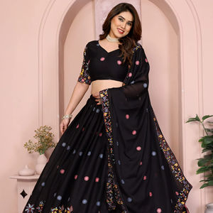 Lehenga Choli Moderno con Bordado para Mujer Adulta, Ropa de Fiesta, Hecho de Seda Georgette Fox de Alta Demanda, Diseño Moderno - Product Image 1