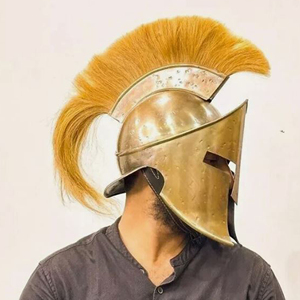 Handmade Spartan Mũ Bảo Hiểm Với Chùm Cổ Hy Lạp Chiến Binh <span class=keywords><strong>Armor</strong></span> Mũ Bảo Hiểm Thời Trung Cổ Kim Loại Đầy Đủ Mặt Mũ Bảo Hiểm Cho Cosplay Và Thu - Product Image 2