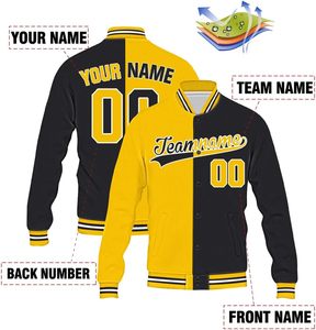 Veste rétro brodée avec LOGO personnalisé Veste universitaire de baseball brodée en cuir décontractée pour homme - Product Image 3