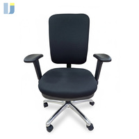 Chaises de bureau pivotantes en tissu de taille moyenne au design moderne, structure en bois, 3 leviers, mécanisme de réglage multifonctionnel, base en aluminium, acier