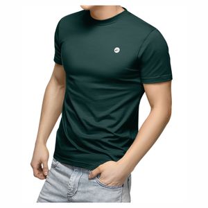 เสื้อยืดลำลองผ้าถัก180กรัมสำหรับผู้ชายเสื้อยืดเข้ารูปกล้ามเนื้อแขนสั้นพิมพ์ลายโลโก้ออกแบบได้ตามต้องการ - Product Image 1