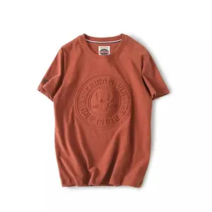 간단한 스타일 디자이너 패션 의류 단색 코튼 반팔 티셔츠 인쇄 캐주얼 무료 티셔츠 남성 여성