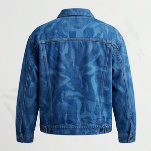 Veste en jean décontractée personnalisée pour hommes, grandes tailles, 100% coton, option logo sur le devant, respirante, veste d'hiver - Product Image 2