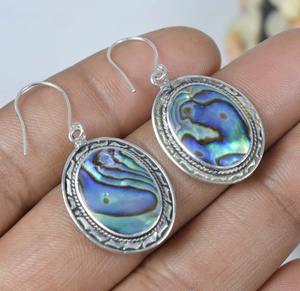 Abalone Shell 925 Sterling Silver Natural Gemstone Designer Crochet Boucles D'oreilles Bijoux Faits À La Main Femmes Boucles D'oreilles Cadeau Pour Les Femmes - Product Image 2