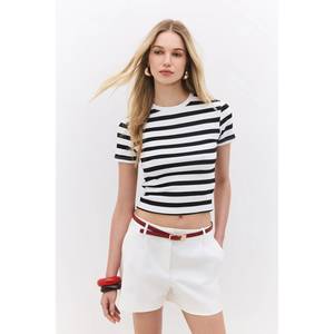 Camiseta sin Mangas de Cuello Redondo para Mujer, Corte Regular, Informal, 100% Algodón, Transpirable, Corta, Talla XS para Verano - Product Image 2