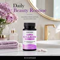 Complément Alimentaire Beauté Cheveux Ongles Santé Vitamines Antioxydants Collagène 60 Comprimés/Flacon pour Adultes pour un Bien-être Optimal
