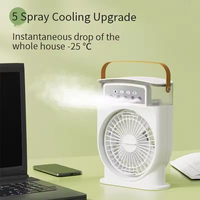 Ventilateur humidificateur portable USB rechargeable, mini brumisateur rafraîchissant, trois vitesses, écran tactile, batterie 2000 mAh, faible bruit, 600 ml d'eau