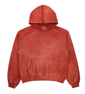 Hoodie en molleton surdimensionné à col pull, couleur unie, respirant, effet délavé, design OEM personnalisé, faible MOQ, confortable, décontracté, tendance - Product Image 1