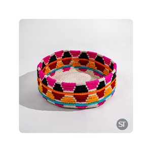 Handmade Braided Seagrass Cotton <b>Basket</b> Multi-Color Round Shape for Toys <b>Laundry</b> Storage Home Decor Bulk Wholesale Supply - Product Image 3