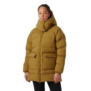 Parka hinchada de OEM personalizada de primera calidad para mujer, chaqueta de invierno acolchada, Capucha ajustable, cuello levantado, lona, patrón sólido, cierre de cremallera - Product Image 1