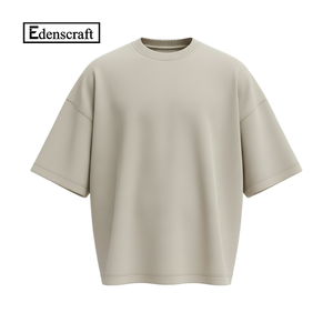 Fournisseur en gros du Bangladesh Edenscraft T-shirts en coton rouge surdimensionnés en boîte pour hommes Production personnalisée Décontracté Épaules tombantes Streetwear - Product Image 4