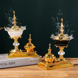 เครื่องเผาธูปสไตล์โมเดิร์นดีไซน์แบบโบราณทำจากโลหะและคริสตัล - Product Image 3