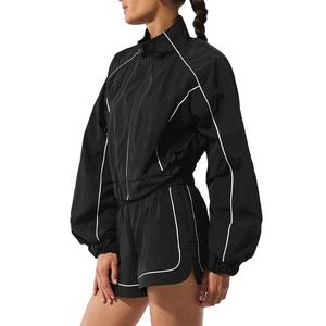 Ensemble short coupe-vent imperméable de qualité supérieure pour femme avec logo personnalisé, longueur au-dessus du genou, 2 pièces en nylon 2026 - Product Image 3