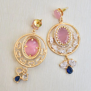 Aretes de Aro de Latón al por Mayor, Aretes de Piedra Orgánica con Circonita Natural, Textura de Latón Mate, Sin Níquel, Duraderos, Perfectos para Venta al por Mayor - Product Image 5