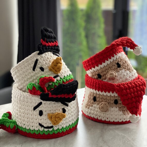 Handmade Macrame Santa Storage <b>Basket</b> Newest Design <b>for</b> Christmas Home Decoration Wholesale From Vietnam - Product Image 5