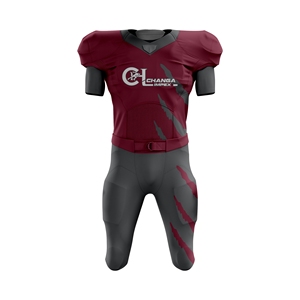 Dernier design d'uniforme de football américain pour hommes adultes, manches courtes, respirant, séchage rapide, 100% polyester, nom et logo d'équipe personnalisés - Product Image 1