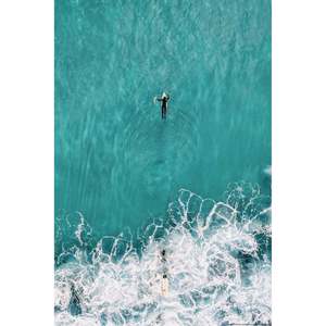Mighty and Mesmerizing the Big Blue Surfer <b>Poster</b> Paper Wall Art - Product Image 2