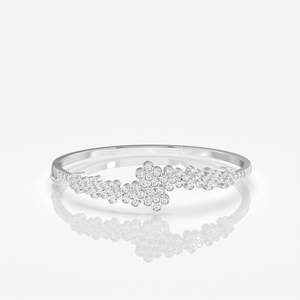 Round Cut Moissanite Diamond Sterling Silver <b>Bracelet</b> Elegant & Luxurious Bangles - Product Image 3