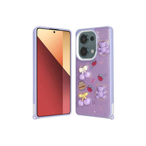 Coque de protection en silicone de luxe avec motif ours violet lumineux et paillettes pour Xiaomi Poco M6 Pro 4G, style INS Plus - Product Image 1