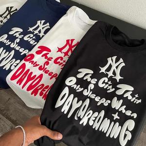 2025 Venta caliente hombres de gran tamaño personalizado pantalla Logo 3D para Puff estampado camisetas 100% algodón 3D espuma impresa de punto Popular de gran tamaño - Product Image 4