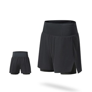 Pantalones cortos para correr maratón para mujer con bolsillo en la cintura trasera Forro incorporado Yoga de secado rápido Fitness Senderismo Entrenamiento Pantalones cortos deportivos - Product Image 6