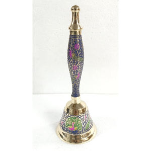 Brass Engraved Hand <b>Bell</b> Green Color Handmade Green Color Brass Hand <b>Bell</b> with Engraved Design Metal Crafts Genre For Decoration - Product Image 6