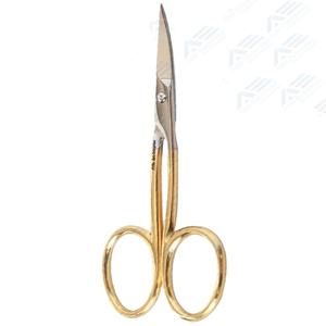 Tijeras para cutículas de manicura personalizadas al por mayor, acero inoxidable chapado en oro medio para aplicaciones de uñas, herramienta de belleza elegante - Product Image 1