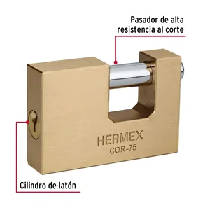 Scatola di 3 lucchetti in ottone Anti-leva 75mm tradizionale corpo chiave in acciaio per la sicurezza - Product Image 2