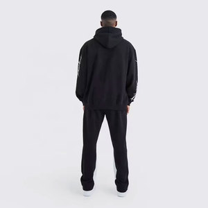Streetwear personnalisé Survêtement Pantalon de survêtement évasé de haute qualité Sweat à capuche unisexe vierge et survêtement empilé Ensemble pour hommes - Product Image 2