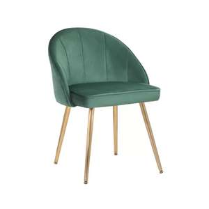 Silla decorativa de terciopelo verde real de patas doradas con estilo suspendido Oficina Restaurante Uso doméstico Diseño modular World Craft Impex - Product Image 1