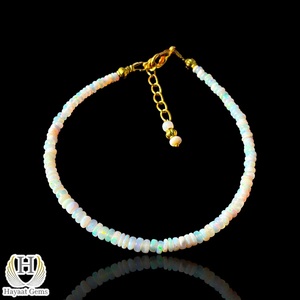 Bracelet en perles d'opale éthiopienne blanche naturelle perles d'opale de feu multiples lisses 4mm fabrication de bijoux Bracelet en perles de cristal en pierre - Product Image 4