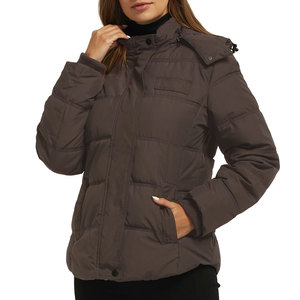 Veste d'hiver respirante en tricot personnalisée pour femmes coupe-vent chaud avec fermeture éclair et capuche - Product Image 3