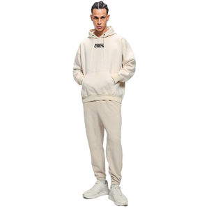 ชุดวอร์มผ้าฝ้าย100% สำหรับผู้ชายชุดวอร์มลำลองมีฮู้ดแบบสวมหัวมีฮู้ดสำหรับฤดูหนาวระบายอากาศได้ดีชุดวิ่งออกกำลังกายแนวสตรีทแบบกำหนดเองได้ - Product Image 1