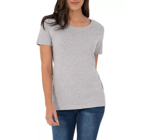 เสื้อยืดผ้าฝ้ายโพลีเอสเตอร์สำหรับผู้หญิงคุณภาพสูงเข้ารูปเนื้อนุ่มออกแบบโลโก้ได้ตามต้องการฤดูร้อน - Product Image 4