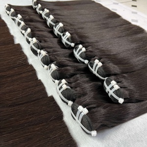 Precio al por mayor Vietnam hueso recto Super doble dibujado cabello humano crudo sin procesar paquetes extensiones de cabello - Product Image 3