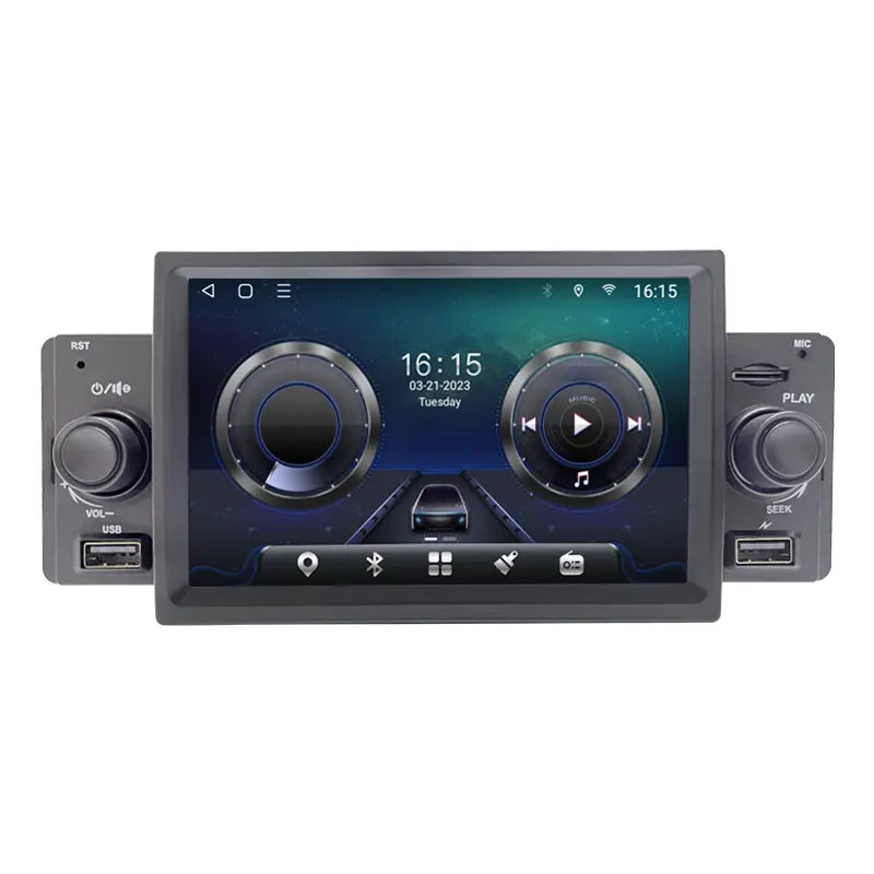 Android 11 style PX6 car video dvd player for universal model with BT DVR GPS and support up down adjust the angle