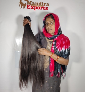 Vierge non traitée 100% brut droit indien vague profonde vendeur couleur noir naturel faisceaux extensions de cheveux humains - Product Image 6