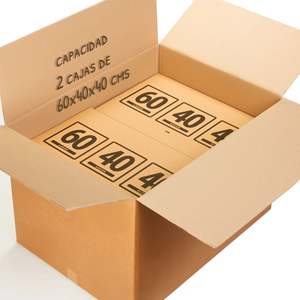 Reinforced Double Wall Giant 80x60x55 cm Corrugated Board Moving <b>Box</b> Half Pallet Size Anonymous Large <b>Box</b> - Product Image 4