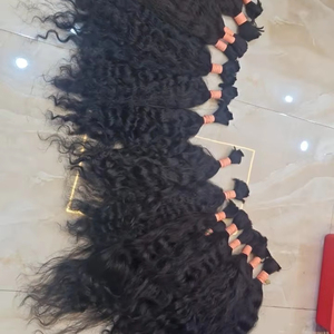 Extensiones de cabello humano de templo indio rizado crudo Natural del 100 por ciento Sin productos químicos Sin vapor Cabello humano suave Virgen sin procesar - Product Image 3