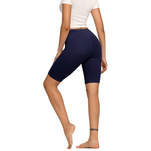 Color sólido suave mujer Fitness deportes Yoga mallas cortas entrenamiento integral Jog pantalones cortos de cintura alta - Product Image 3
