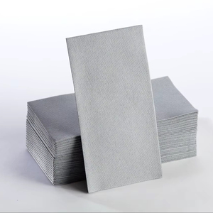 Serviettes de table en lin gris Airlaid biodégradables modernes de luxe de qualité alimentaire 16x16 fêtes jetables absorbantes douces - Product Image 1