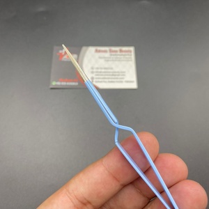 Pinces à cils professionnelles en acier inoxydable de type X, bleu bébé, logo privé personnalisé, extensions de cils, outil pointu, instruments ASB - Product Image 5