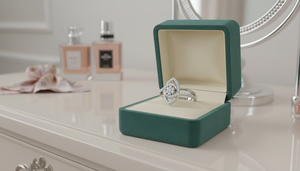 แหวนทอง 14K ประดับเพชรธรรมชาติทรงหยดน้ำระยิบระยับสำหรับผู้หญิง - Product Image 5