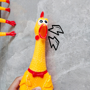 Jouet pour chien poulet couineur anti-stress |   Jouet à mâcher résistant aux morsures en TPR, poulet en caoutchouc qui couine, durable, pour mâcheurs agressifs - Product Image 5