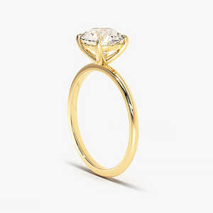 Anillo de compromiso y boda con diamante cultivado en laboratorio de corte redondo de 1.50 quilates en oro de 14 quilates, estilo clásico nupcial - Product Image 1