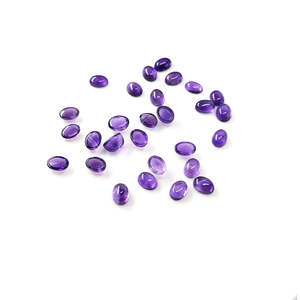 Cuarzo Amatista Natural de Lujo, Cabujones Ovalados Calibrados, Gemas Sueltas Pulimentadas en Tamaños de 5x7mm y 6x8mm, Certificado IGI - Product Image 1