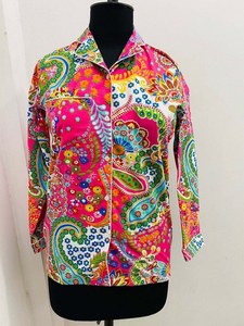 Conjunto de pijama de algodón con estampado de bloque de mano rosa, traje de noche de algodón con estampado de Cachemira, ropa de dormir de algodón indio, conjuntos de pijama con cuello en V - Product Image 5